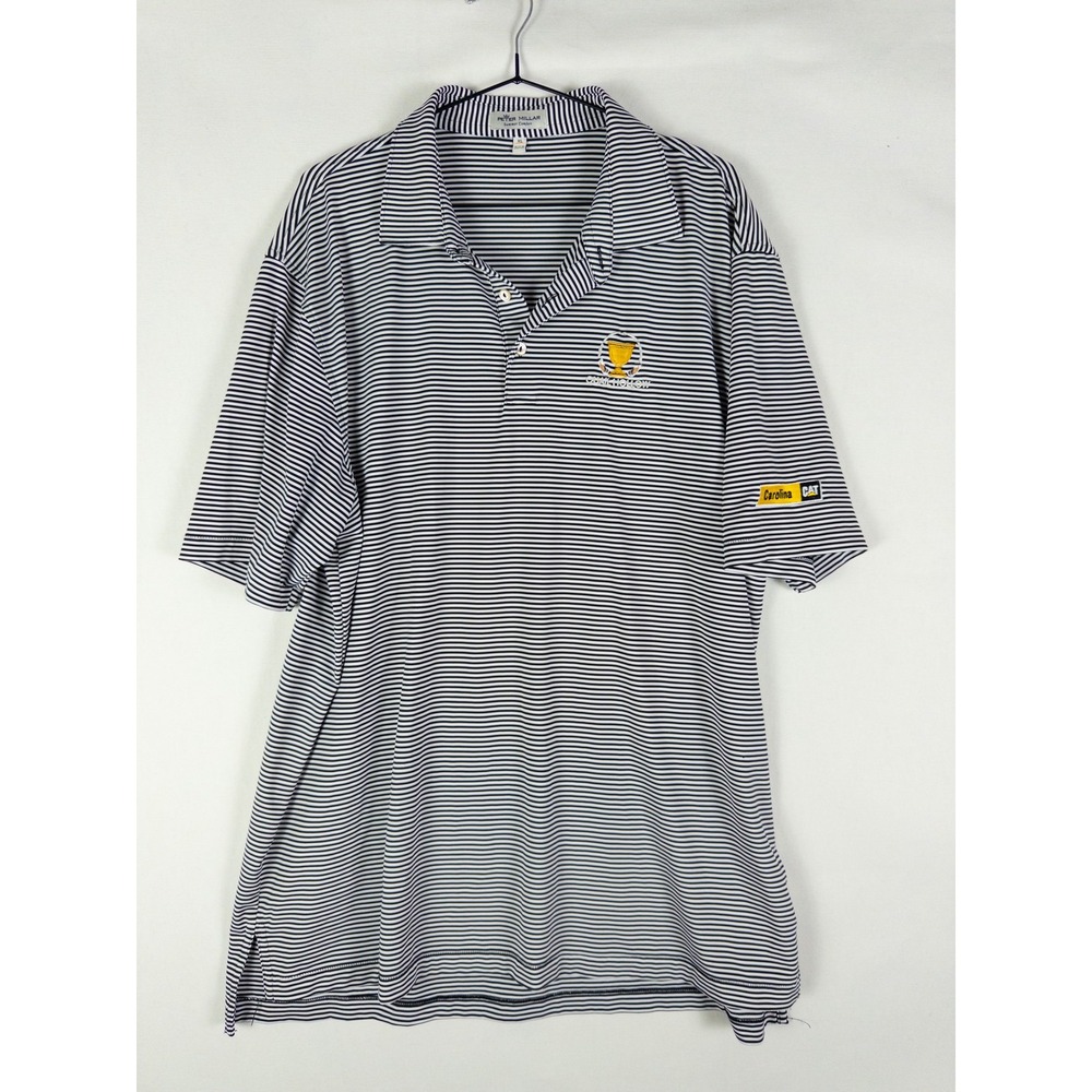 Peter Millar Summer Comfort Striped Golf Polo Mens XL Quail Hollow Cat